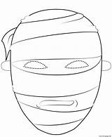 Mummy Coloring Halloween Mask Outline Pages Egyptian Printable Print sketch template