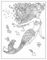 Mermaid Coloring Pages Adult Mermaids Adults Printable sketch template