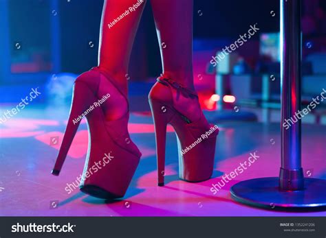 Young Sexy Woman Pole Dancing Striptease Foto Stok 1352241206