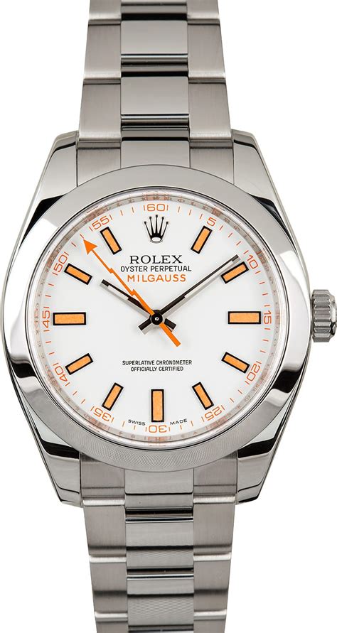 rolex milgauss  white dial