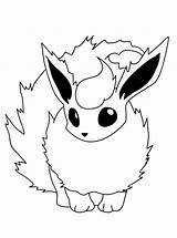 Coloring Flareon Pages Pokemon Eevee Evolutions Printable sketch template