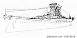Yamato Battleship sketch template