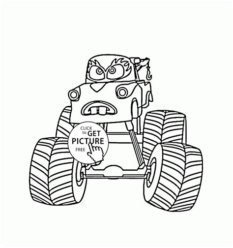 mater monster truck cars coloring page  kids transportation