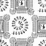 Warli Seamless Tribal Comp Contents Similar Search sketch template