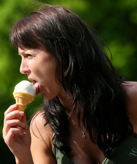 Long Tongue And Hot Girls Hot Brunette Licking Ice Cream
