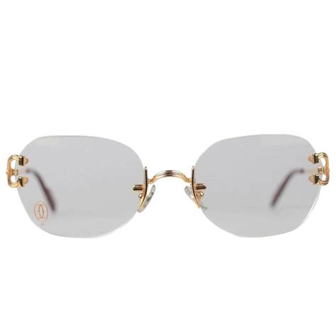 cartier paris vintage eyeglasses chelsea gold rimless frame 130 nos for