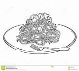 Spaghetti Piatto Schizzo Isolato Vettore Isolement Vecteur Draw sketch template