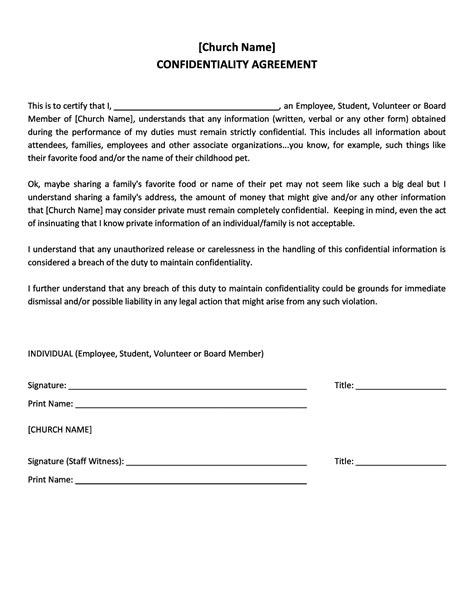 confidentiality agreement templates nda templatearchive