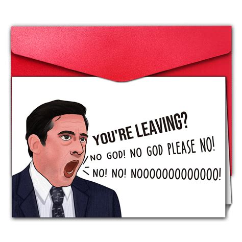 Buy Gyysweetus Funny Michael Scott Leaving Card For Colleague The