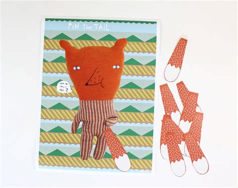 pin  tail   fox birthday party game activity kids etsy