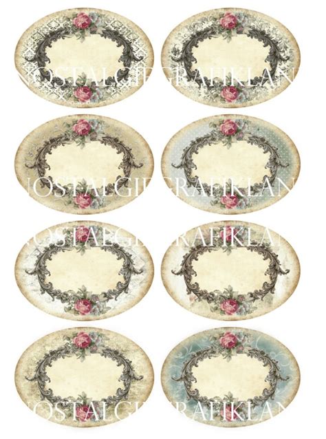 blank printable labels oval blank add  text oval ornate etsy uk
