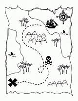 Map Coloring Printable Pages Pirate Treasure Kids Popular sketch template
