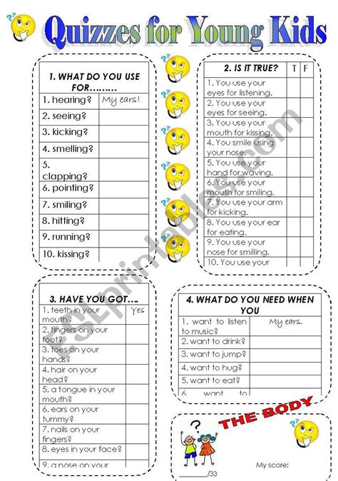quizzes  young kids esl worksheet  mulle
