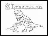 Coloring Dinosaur Tyrannosaurus Printable Rex Pages Dinosaurs sketch template
