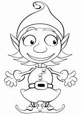 Elf Coloring Pages Print Cartoon sketch template