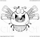 Dragonfly Chubby Grinning Evil Clipart Cartoon Outlined Coloring Vector Thoman Cory Royalty sketch template
