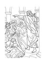 Jesus Changers Coloring Money Temple Pages Holy Week Choose Board sketch template