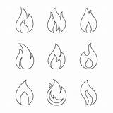 Fire Outline Icons Vector Flame Flames Stock Burning Background Set Icon Geometric Shapes Vectorstock Illustration Royalty Depositphotos sketch template