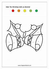 Color Number Numbers Worksheets Bells Worksheet Colors Megaworkbook Math Shapes Christmas Patterns Chrismas Recognition sketch template