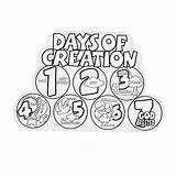 Creation Coloring Pages Printable Days Getdrawings sketch template