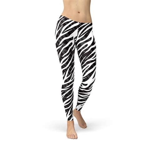 Womens Zebra Print Leggings Black And White Zebra Leggings For Girls