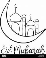 Eid Mubarak Card Mosque Fitr Al Alamy Stock Shopping Cart sketch template