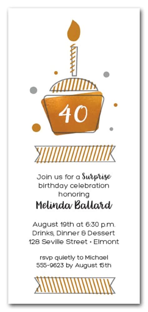 Golden Cupcake Birthday Party Invitations Surprise Party