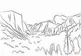 Yosemite Coloring Pages Drawing Park National Mountains sketch template