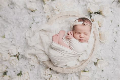 surrounded  white  baby girl photo shoot dallas newborn