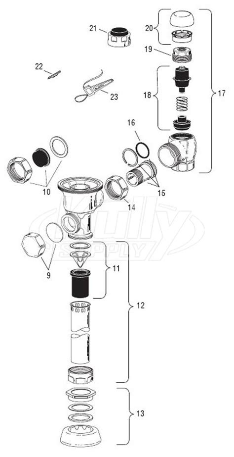 sloan optima  flushometer parts breakdown sloanplumbingpartscom