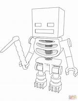 Minecraft Coloring Skeleton Pages Hoe Printable Craft Drawing Kids sketch template