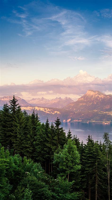switzerland mountains clouds sunset iphone wallpaper