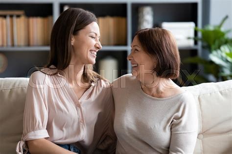 happy mature mother and daughter stock image colourbox