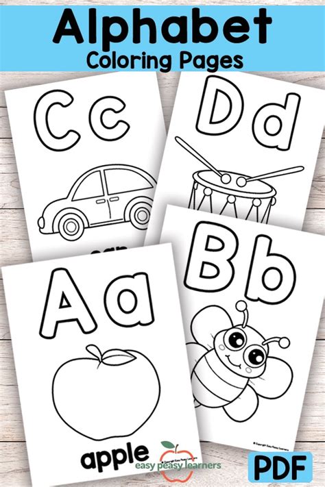 alphabet colouring page worksheet