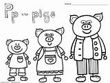 Pages Coloring Pigs sketch template