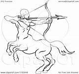 Sagittarius Centaur Archer Drawing Zodiac Sign Line Clipart Illustration Astrology Vector Royalty Atstockillustration sketch template