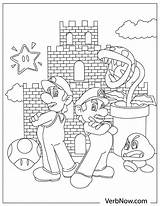 Verbnow Luigi Peach Goomba Piranha sketch template