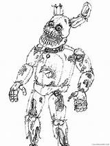 Coloring Fnaf Pages Printable Springtrap Animatronics Color Coloring4free Cartoons Kids sketch template