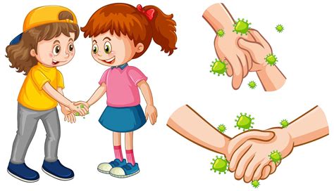 kids touching hands spreading virus  vector art  vecteezy