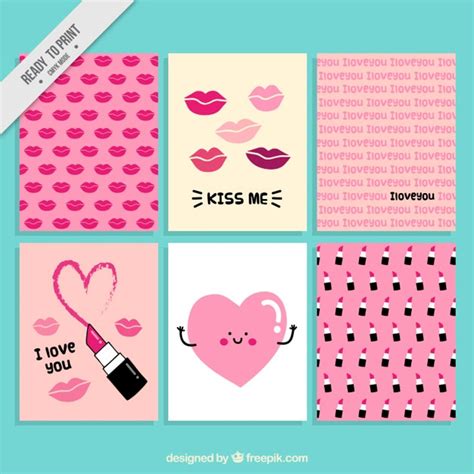 vector cute valentines cards