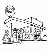 Station Gas Drawing Oil Getdrawings sketch template