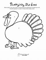 Thanksgiving Turkey Coloring Pages Dice Print Color Easy Sheet Choose Board Kids Games Simple sketch template