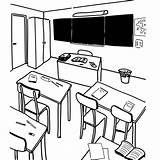 Classroom Coloring Classe Buildings Architecture Coloriage La Pages Objets Imprimer Pour Drawing Le Kb sketch template