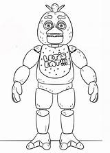 Coloring Pages Animatronics Chica Fnaf Toy sketch template