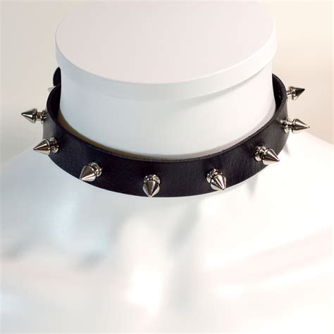 spiked choker collar rock concert ready jewelry twisted pixies