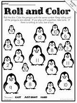 Math Penguin Penguins Preschool Color Roll Worksheets Activities Choose Board Pages Grade Teacherspayteachers Sold sketch template