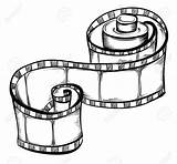 Film Strip Drawing Camera Reel Movie Clipart Drawn Vector Illustration Hand Getdrawings Clipartmag sketch template