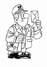 Coloring Mailman Mail Carrier Getcolorings sketch template