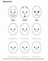 Emotions Expressions Preschooler Intervention sketch template