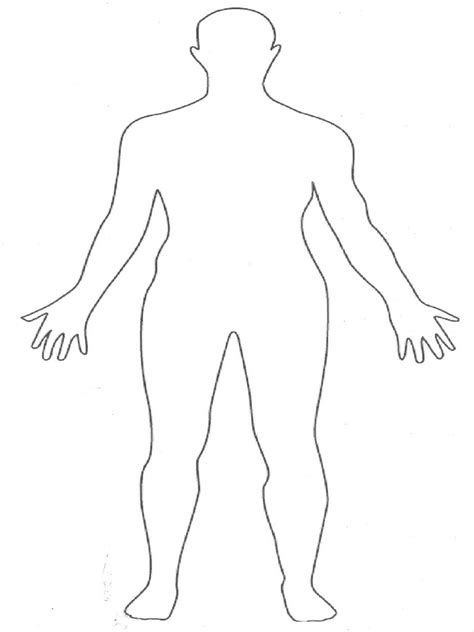 printable human body outline